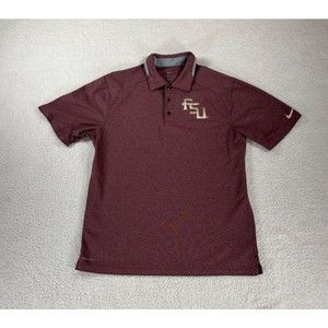 Nike Dri Fit Florida‎ State Seminoles Men's Red Polo Short Sleeve Shirt Size M